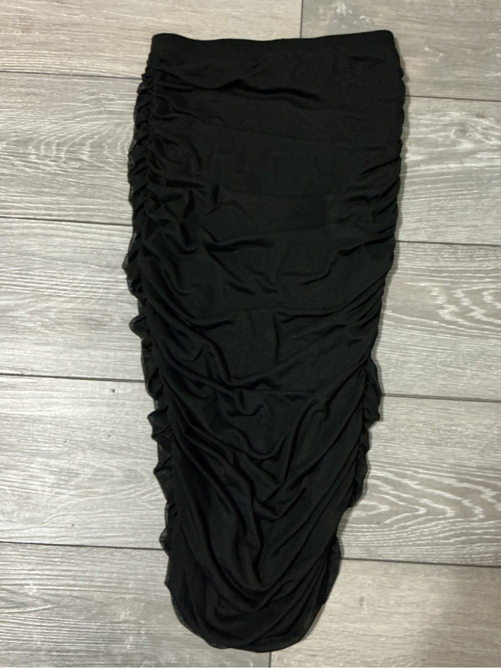 SUPERDOWN Sheer Ruched Skirt with Built in Bottoms XS